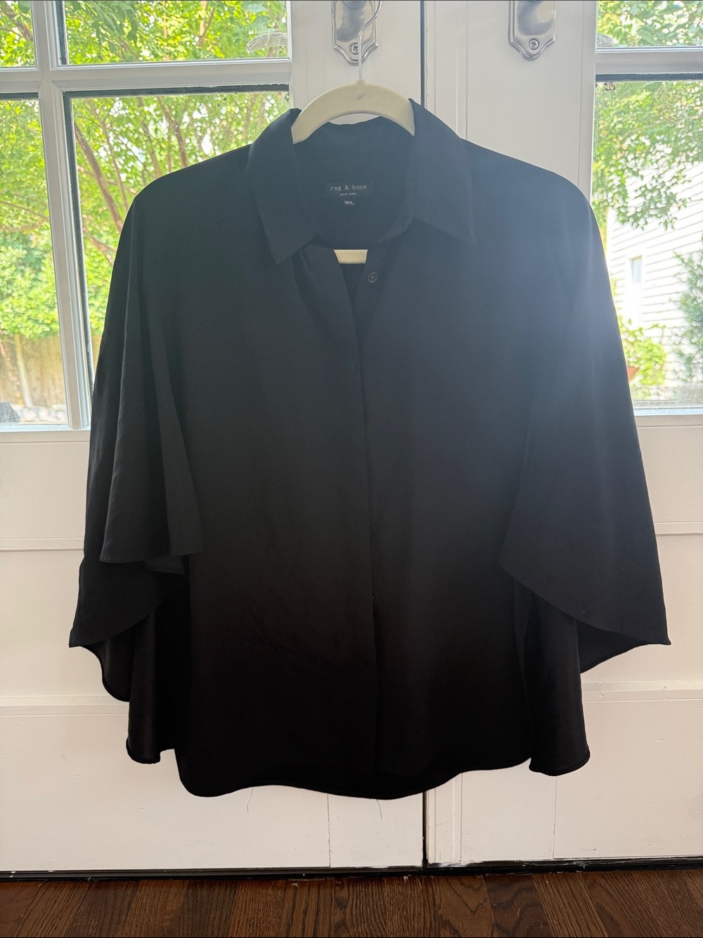 Rag & Bone Black Cape Blouse